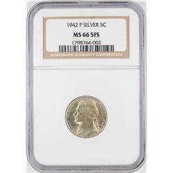1942-P Jefferson Silver Nickel Coin NGC MS66 5FS