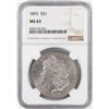 Image 1 : 1893 $1 Morgan Silver Dollar Coin NGC MS63