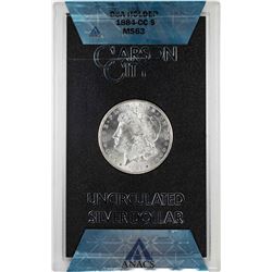 1884-CC $1 Morgan Silver Dollar Coin GSA Hoard ANACS MS63
