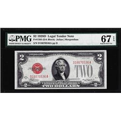 1928D $2 Legal Tender Note Fr.1505 PMG Superb Gem Uncirculated 67EPQ