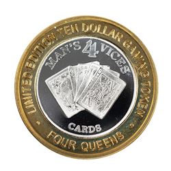 .999 Silver Four Queens Casino Hotel Las Vegas $10 Limited Edition Gaming Token