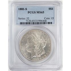 1881-S $1 Morgan Silver Dollar Coin PCGS MS65