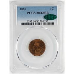 1868 Indian Head Cent Coin PCGS MS66RB CAC