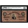 Image 1 : 1864 $50 Confederate States of America Note T-66 PMG Choice Very Fine 35