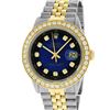 Image 1 : Rolex Mens Two Tone 18K Blue Vignette 1.9 ctw Diamond Datejust Wristwatch
