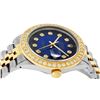 Image 2 : Rolex Mens Two Tone 18K Blue Vignette 1.9 ctw Diamond Datejust Wristwatch