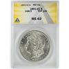 Image 1 : 1891-CC VAM-3 $1 Morgan Silver Dollar Coin ANACS MS62 Top 100