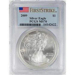 2009 $1 American Silver Eagle Coin PCGS MS70 First Strike