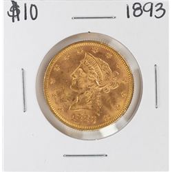 1893 $10 Liberty Head Eagle Gold Coin