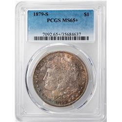 1879-S $1 Morgan Silver Dollar Coin PCGS MS65+ Amazing Toning