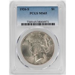 1926-S $1 Peace Silver Dollar Coin PCGS MS65