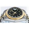 Image 3 : Rolex Ladies Two Tone 14K Black Tapestry Fluted Bezel Datejust Wristwatch