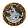 Image 1 : .999 Fine Silver Sam's Town Casino Las Vegas $10 Limited Edition Gaming Token