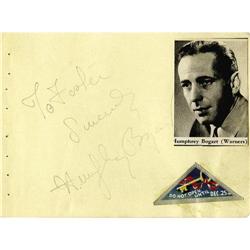 Humphrey Bogart Signed Album Page. Humphrey Bog Humphrey Bogart Signed Album Page.