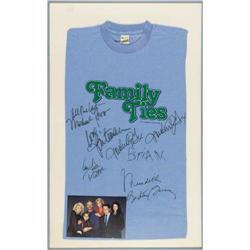 Family Ties Cast Signed T-Shirt. This light b "Family Ties" Cast Signed T-Shirt.