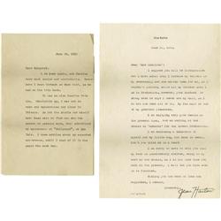 Jean Harlow Typewritten Letters Signed by Mother Jean Harlow Typewritten Letters Signed by Mama Jean