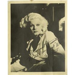 Jean Harlow Photo Signed by Harlow's Mama. Jean Harlow Photo Signed by Mama Jean Harlow.