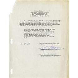 Robert Mitchum Signed Contracts. Two merger con Robert Mitchum Signed Contracts.