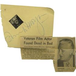 Frank Morgan Autograph. Frank Morgan Autograph.