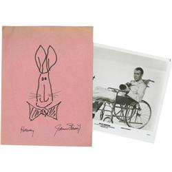 James Stewart "Harvey" Sketch and Autograph. Th James Stewart "Harvey" Sketch and Autograph.