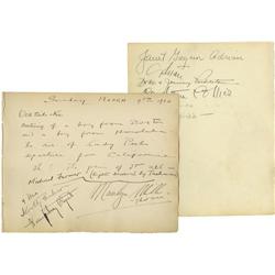 Clifton Webb Autograph (Lot #10). Humphrey Bogar Clifton Webb Hosts Bogey.