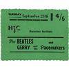 Image 1 : Beatles/Pacemakers Concert Ticket. A ticket for Beatles/Pacemakers Concert Ticket.