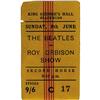 Image 1 : Beatles/Roy Orbison Concert Stub. A used ticket Beatles/Roy Orbison Concert Stub.