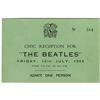 Image 3 : Beatles Town Hall Reception Ticket and Invitatio Beatles Town Hall Reception Ticket and Invitation, 