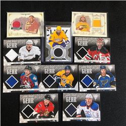 GAME-WORN GEAR HOCKEY CARD LOT