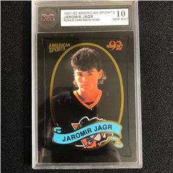 1991-92 AMERICAN SPORTS JAROMIR JAGR ROOKIE CARD #3212/10000 (10 GEM MINT)