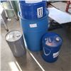 Image 2 : 3 METAL DRUM BARRELS AND LARGE PLASTIC BARREL