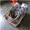 Image 3 : TOTE OF ACETYLENE TORCH W/ HOSE AND SHOP FLUIDS