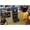 Image 2 : BLACK TV ENTERTAINMENT UNIT W/ 2 GLASS SHELVES AND 1 DRAWER