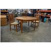 Image 2 : ROUND SOLID TEAK TABLE AND 2 CHAIRS