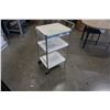 Image 2 : ROLLING 3 TIER WHITE AND METAL KITCHEN CART