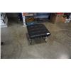 Image 2 : BLACK LEATHER AND METAL FOOTSTOOL