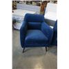 Image 2 : NEW HOME ELEGANCE MODERN DEEP BLUE FABRIC SOFA AND CHAIR, RETAIL $2899