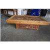 Image 2 : RUSTIC HAND CARVED COFFEE TABLE 54 INCHES LONG X 33 1/2 INCHES WIDE X 17 INCHES TALL