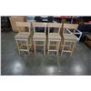 Image 1 : 4 MISSION ARCHITECTURAL MILLWORK BAR HEIGHT CHAIRS