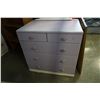 Image 2 : WHITE AND PURPLE 5 DRAWER DRESSER AND MIRROR