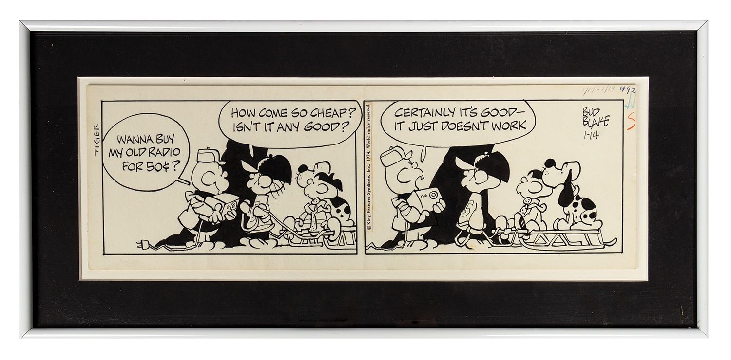 Original Tiger Comic Strip Art. Van Eaton Galleries
