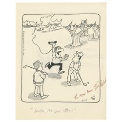 Original Big George Drawing Signed by Virgil Partch.