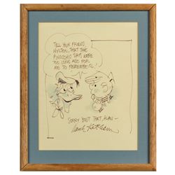Donald & Dennis the Menace Drawing by Hank Ketcham.