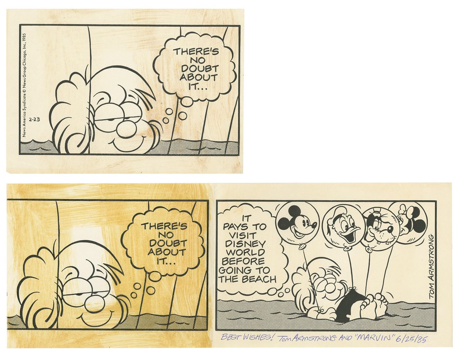Original Marvin Comic Strip Artwork.