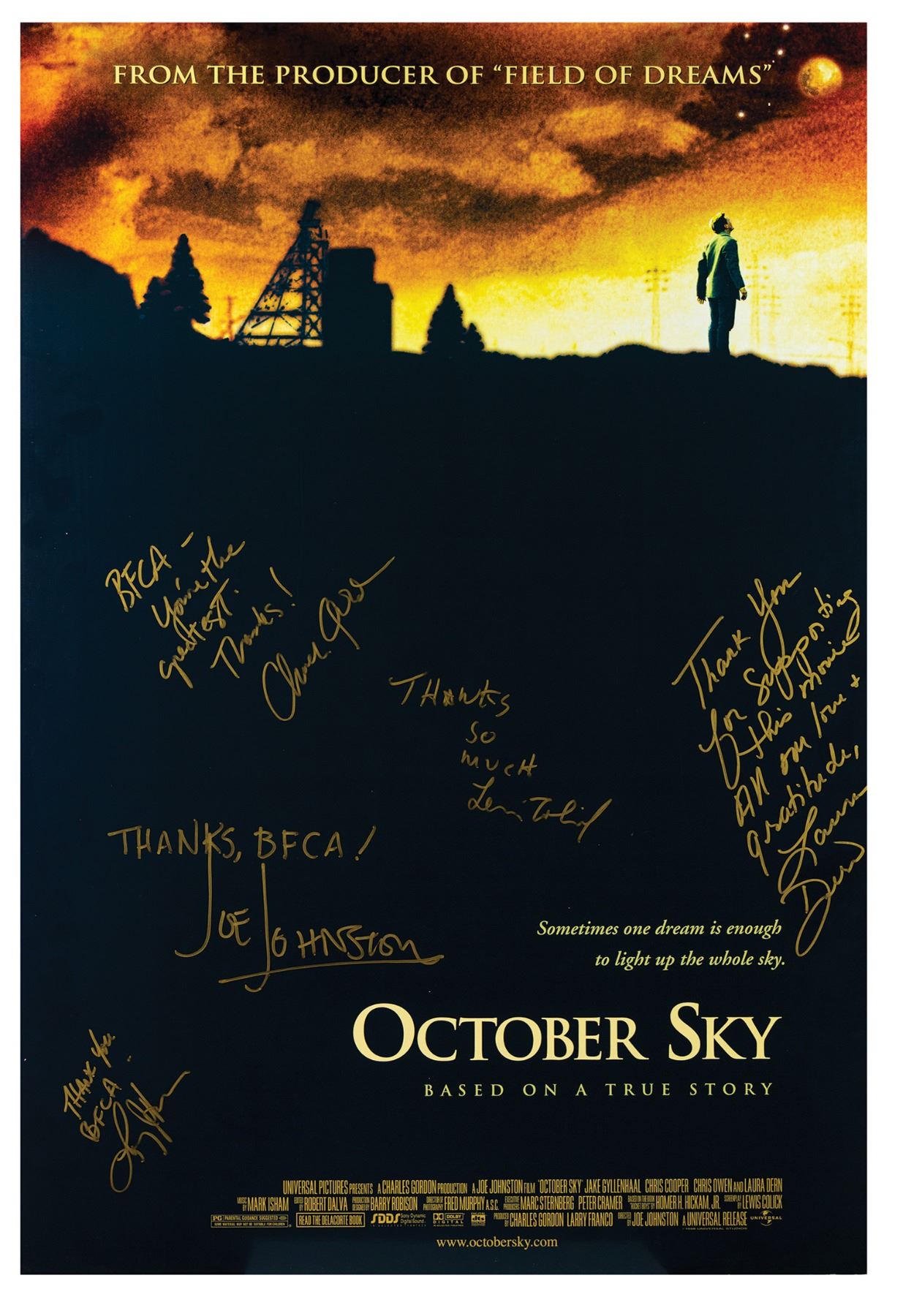 Signed October Sky Event Poster.