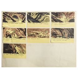 Set of (7) Ladyhawke Original Storyboard Drawings.