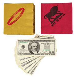 Set of The Punisher Cocktail Napkins and Prop Money.