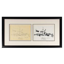 Signed Chuck Jones Private Snafu Drawing & Cel.