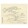 Image 1 : Chuck Jones Roadrunner & Wiley E. Coyote Drawing.