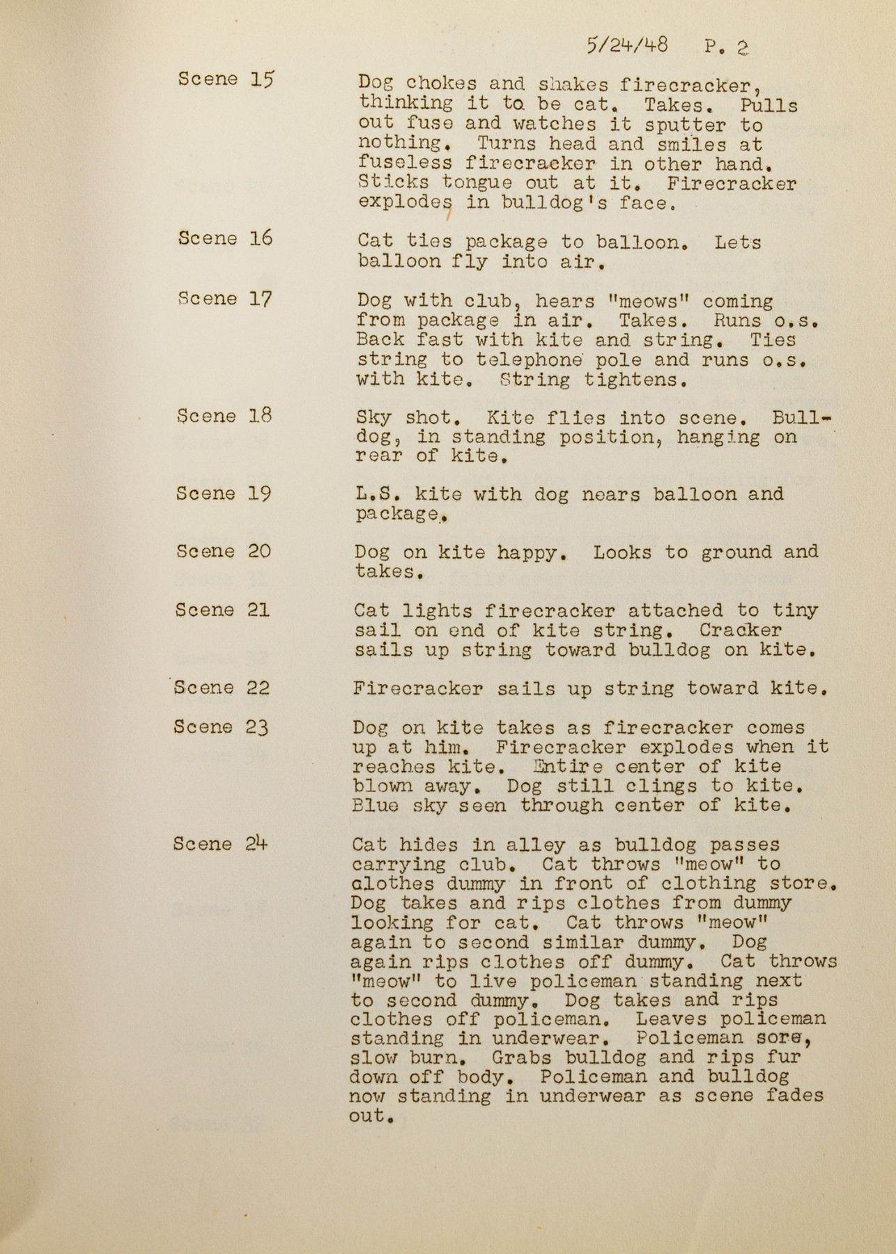 "Ventriloquist Cat" Script. Van Eaton Galleries